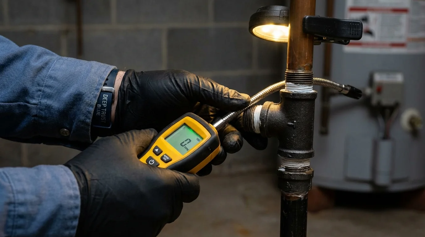 Gas leak detection with electronic sniffer by Johns Plumbing LLC in Bellflower
